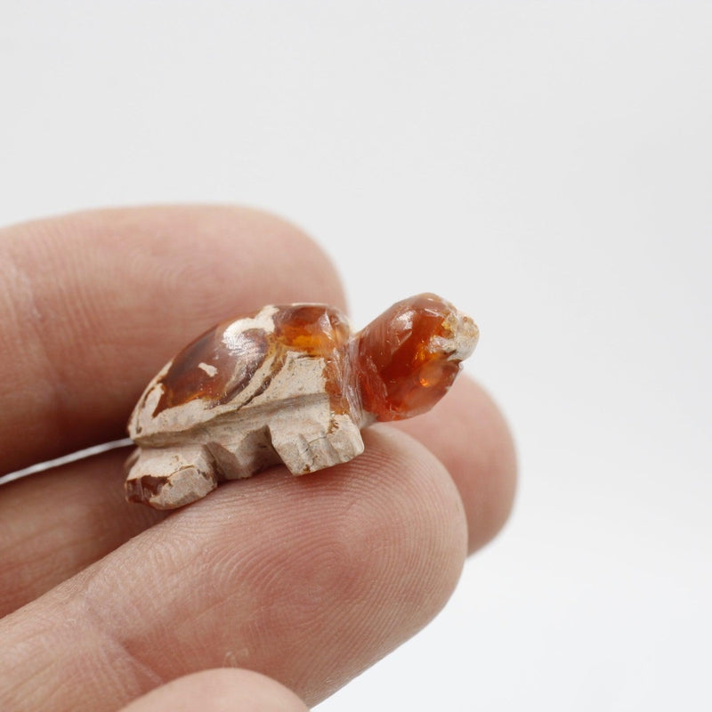 Fire Opal Turtle Carving || Passion, Creativity || Chihuahua, Mexico-Nature's Treasures
