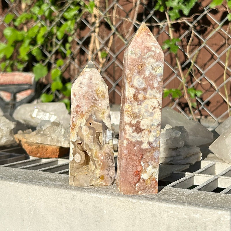Flower Agate Tower Points-Nature's Treasures