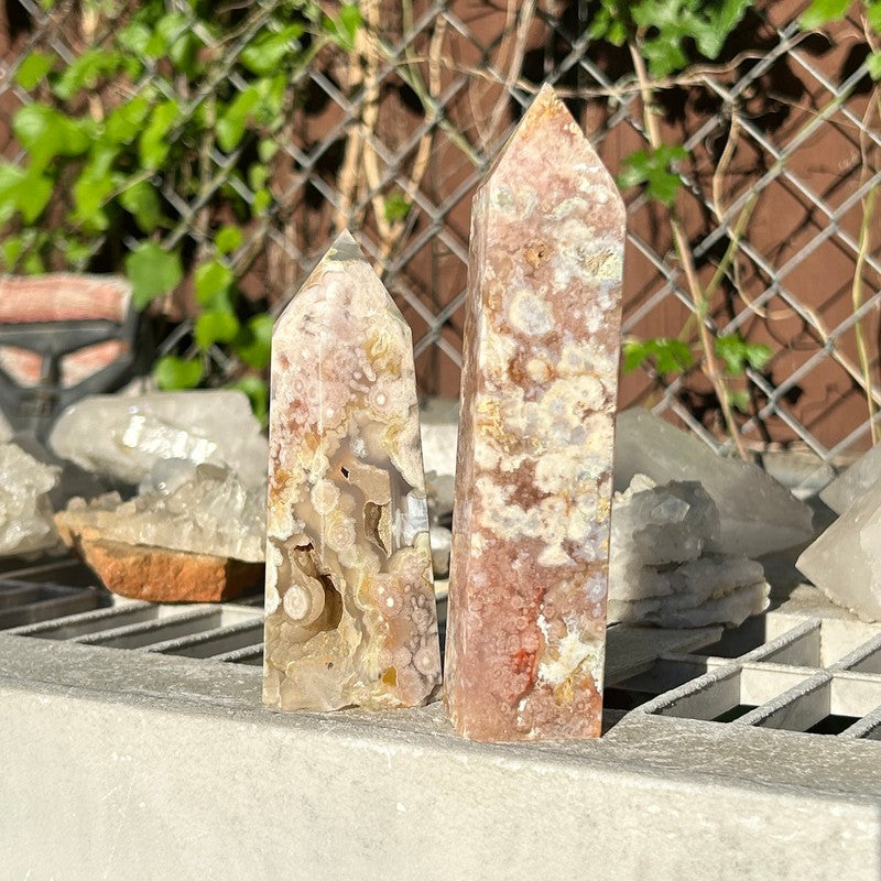 Flower Agate Tower Points