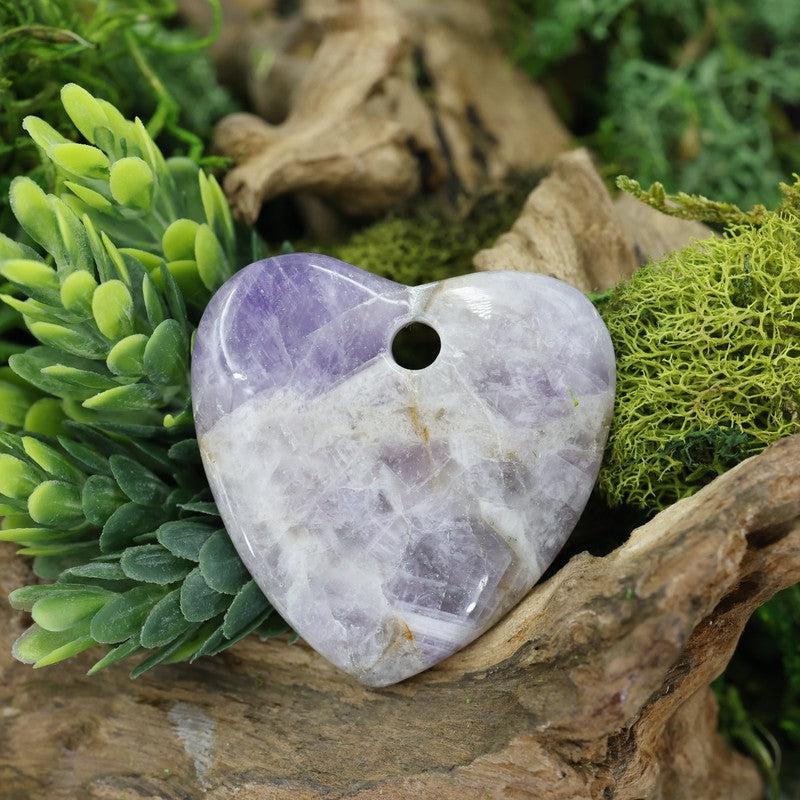 Gemstone Drilled Flat Heart Pendants || Jewelry Making-Nature's Treasures