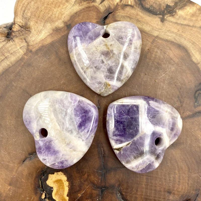 Gemstone Drilled Flat Heart Pendants || Jewelry Making-Nature's Treasures