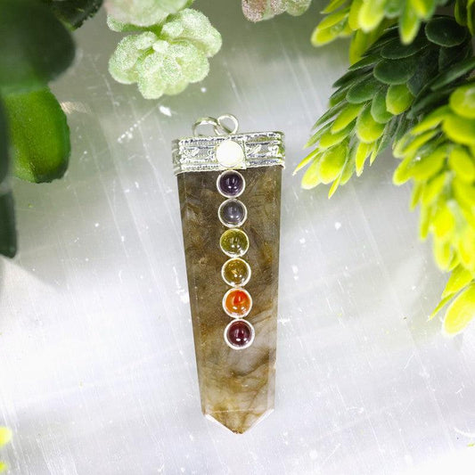 Gemstone Obelisk Labradorite Chakra Pendants-Nature's Treasures