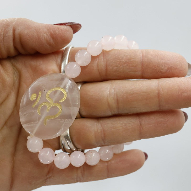 Gemstone Om Symbol Power Bracelets-Nature's Treasures
