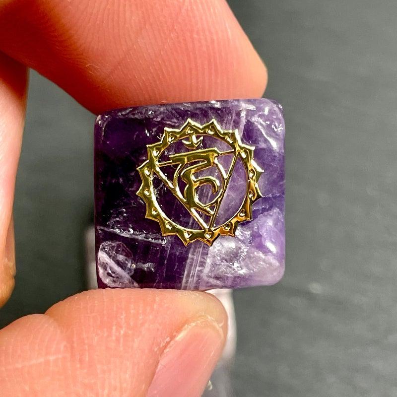 Gold Plated Chakra Symbols Stone Set | Chakra Beginners, Reiki Healers-Nature's Treasures