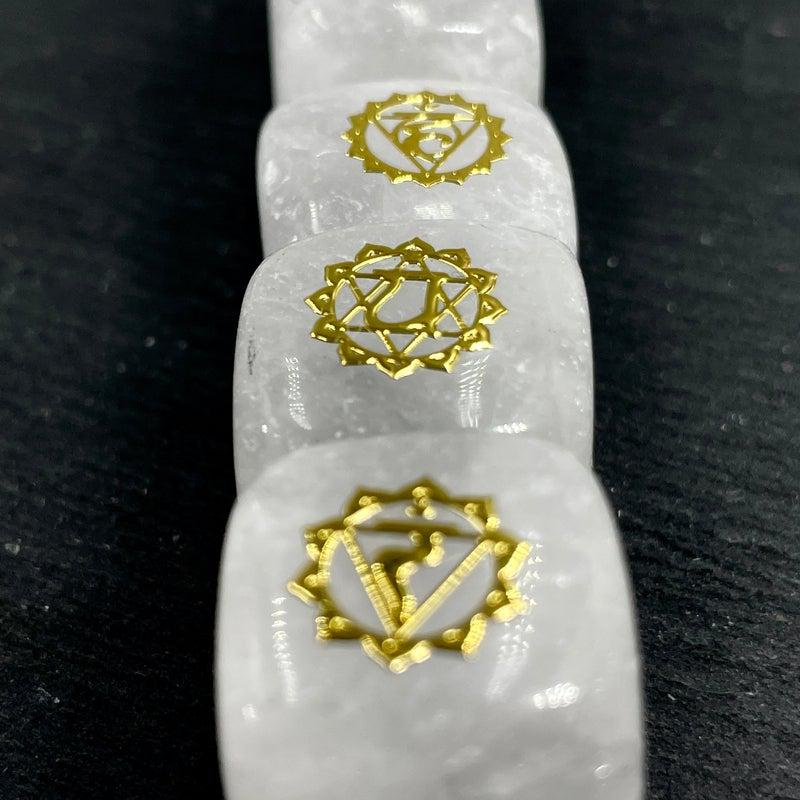 Gold Plated Chakra Symbols Stone Set | Chakra Beginners, Reiki Healers-Nature's Treasures