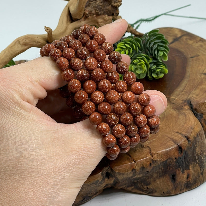 Goldstone Beaded Bracelet || Grounding, Self-Reflection || China-Nature's Treasures
