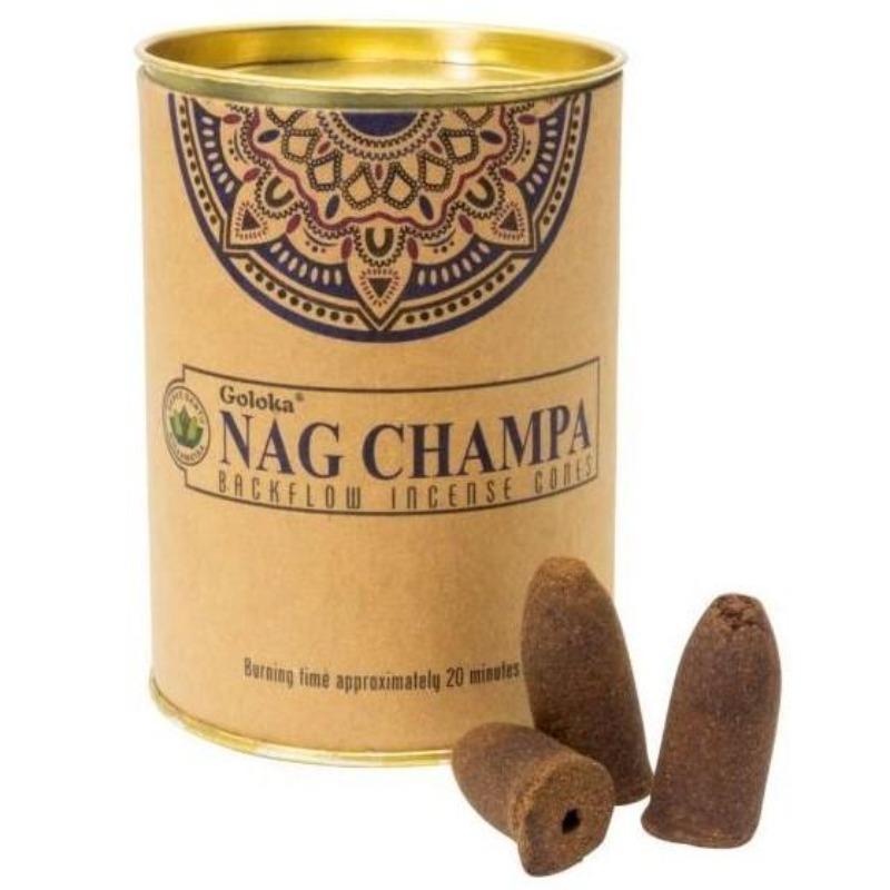 Goloka Backflow Incense Cones "Nag Champa"-Nature's Treasures