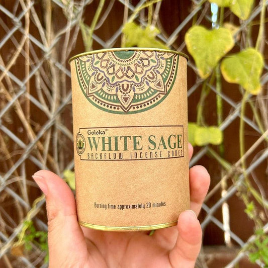 Goloka Backflow Incense Cones "White Sage"-Nature's Treasures