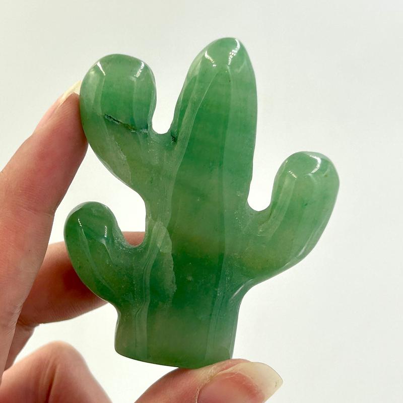 Green Aventurine Saguaro Cactus Crystal Carving || Trunk Show-Nature's Treasures