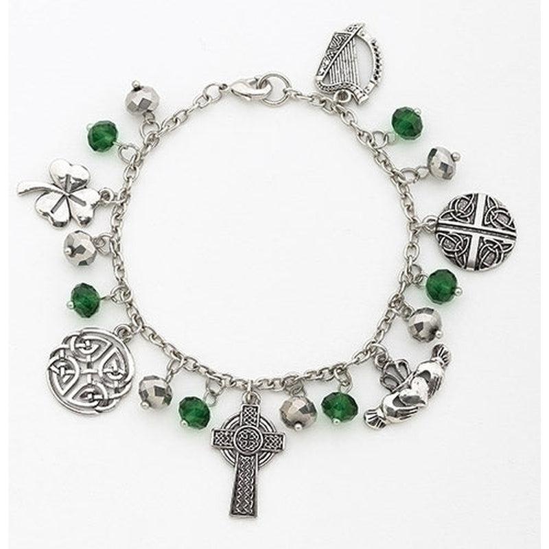 Green Celtic Charm Bracelet With Jewelry Gift Box-Nature's Treasures