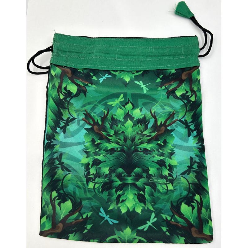 Green Man Poly Drawstring Accessory Bag-Nature's Treasures