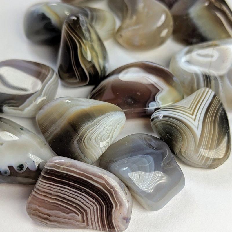 Grey Botswana Agate Tumbled Stones || Botswana-Nature's Treasures