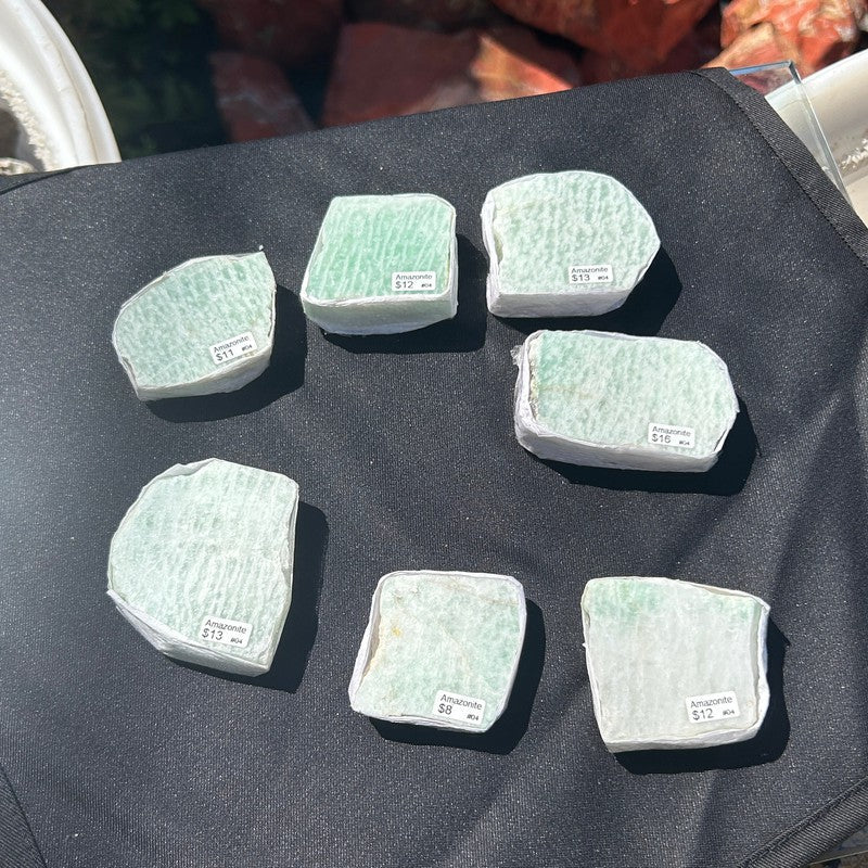 Half Polished Amazonite Slabs-Nature's Treasures