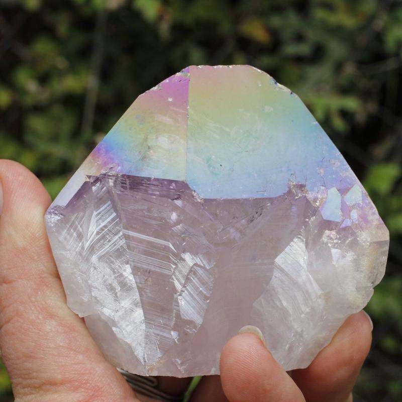 Half Polished Aura Coated Amethyst Points || Brazil-Nature's Treasures