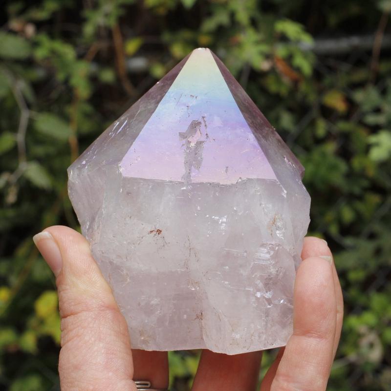 Half Polished Aura Coated Amethyst Points || Brazil-Nature's Treasures