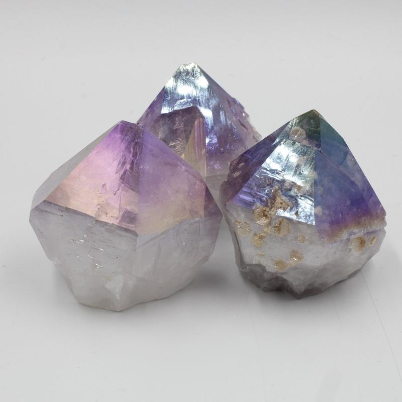 Half Polished Aura Coated Amethyst Points || Brazil-Nature's Treasures