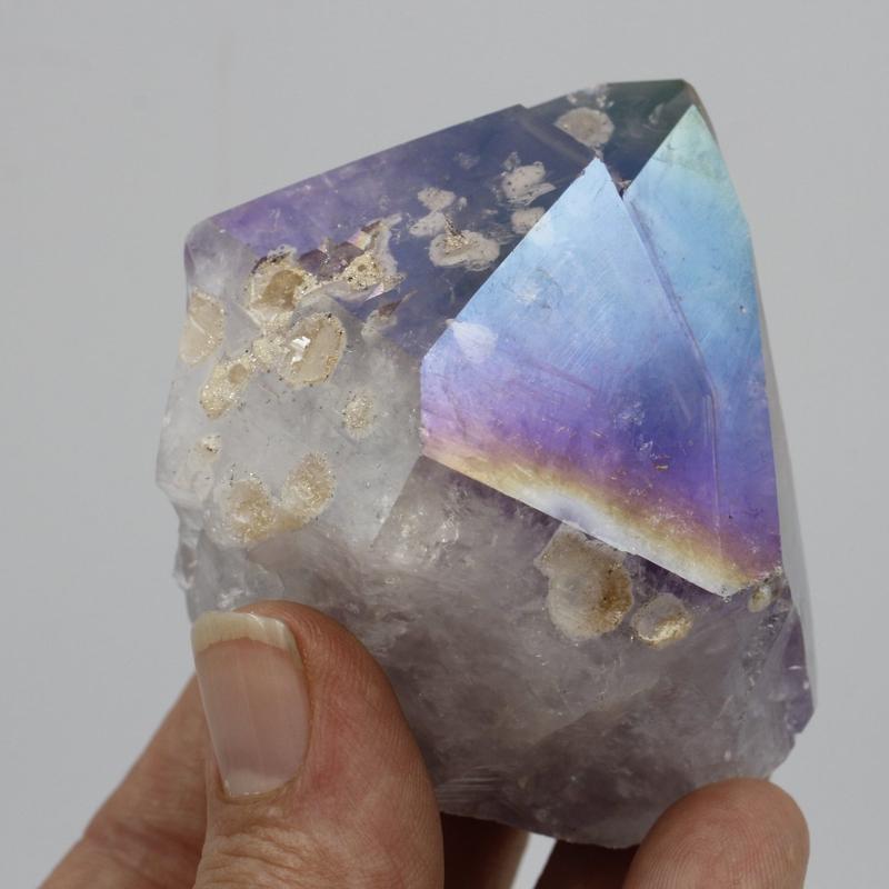 Half Polished Aura Coated Amethyst Points || Brazil-Nature's Treasures