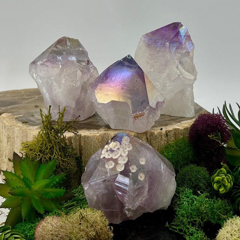 Half Polished Aura Coated Amethyst Points || Brazil-Nature's Treasures