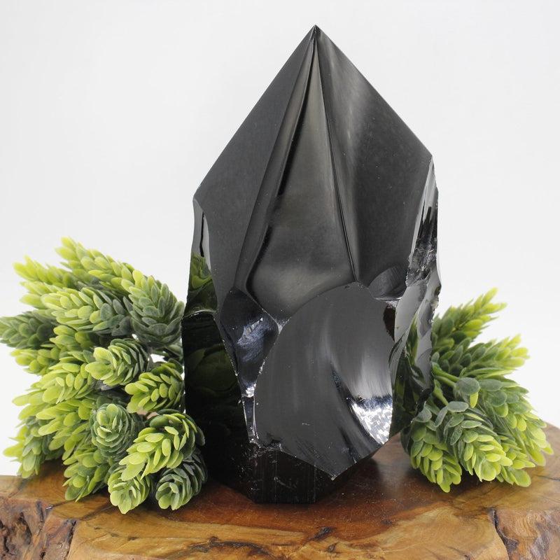 Half Polished Black Obsidian Glass Tower Points || Protection-Nature's Treasures