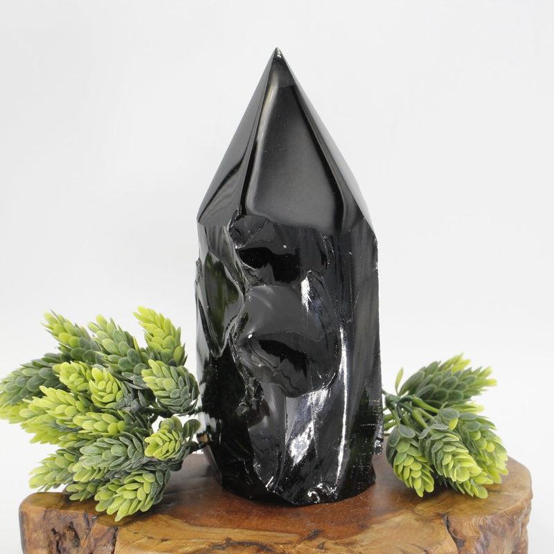 Half Polished Black Obsidian Glass Tower Points || Protection-Nature's Treasures