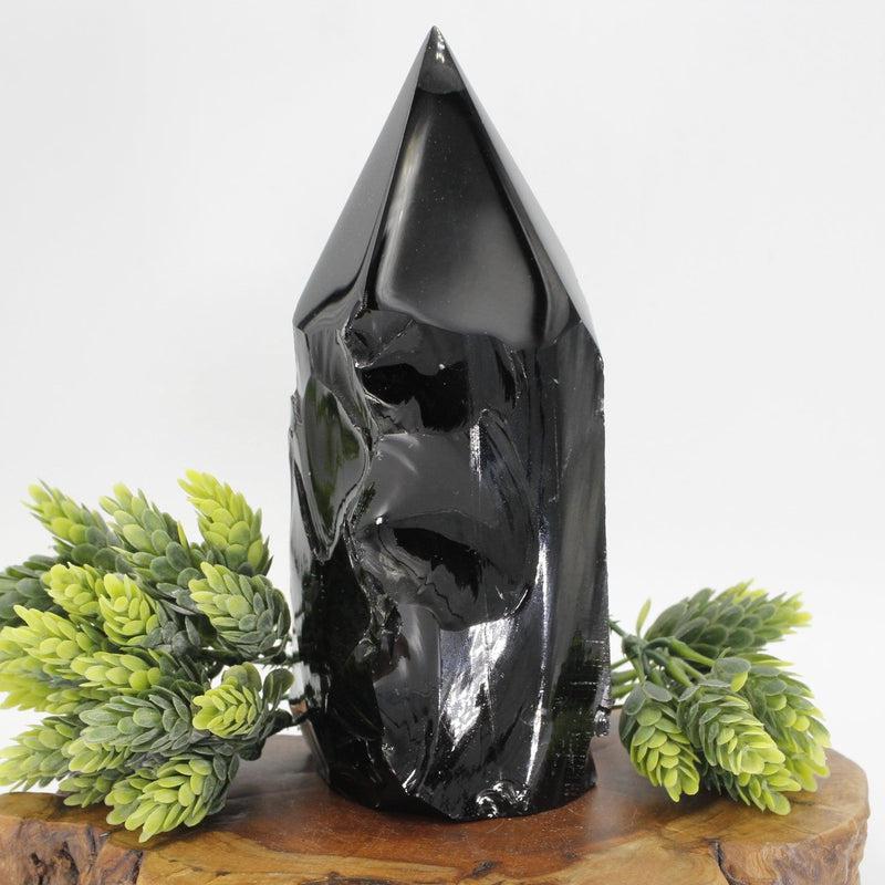 Half Polished Black Obsidian Glass Tower Points || Protection-Nature's Treasures