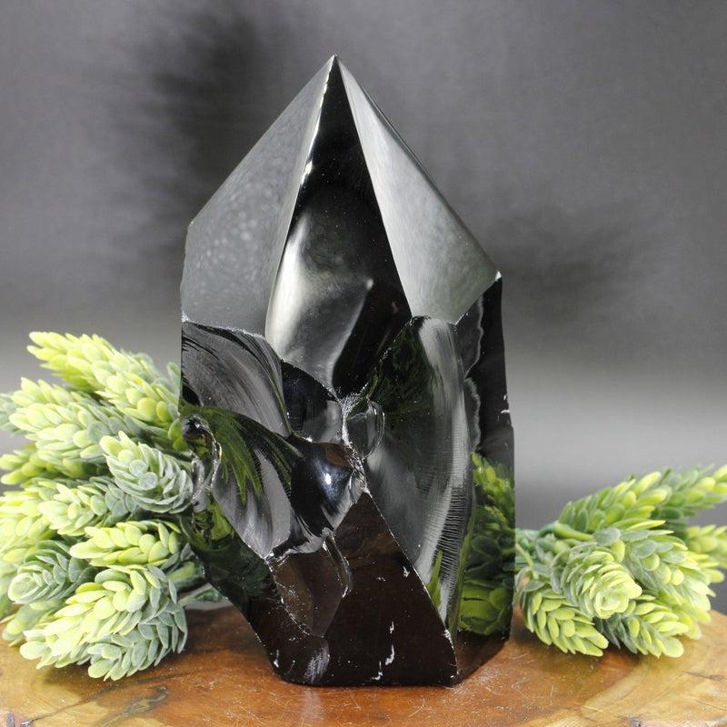 Half Polished Black Obsidian Glass Tower Points || Protection-Nature's Treasures