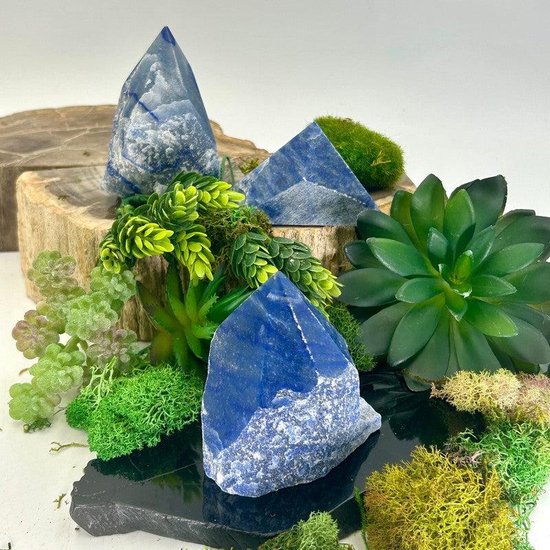 Half Polished Blue Quartz Points || Communication || Spain-Nature's Treasures