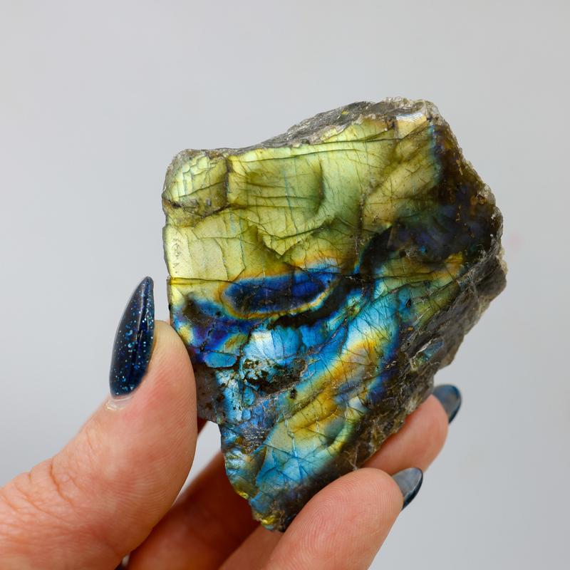 Half Polished Flashy Labradorite Slabs || Madagascar-Nature's Treasures