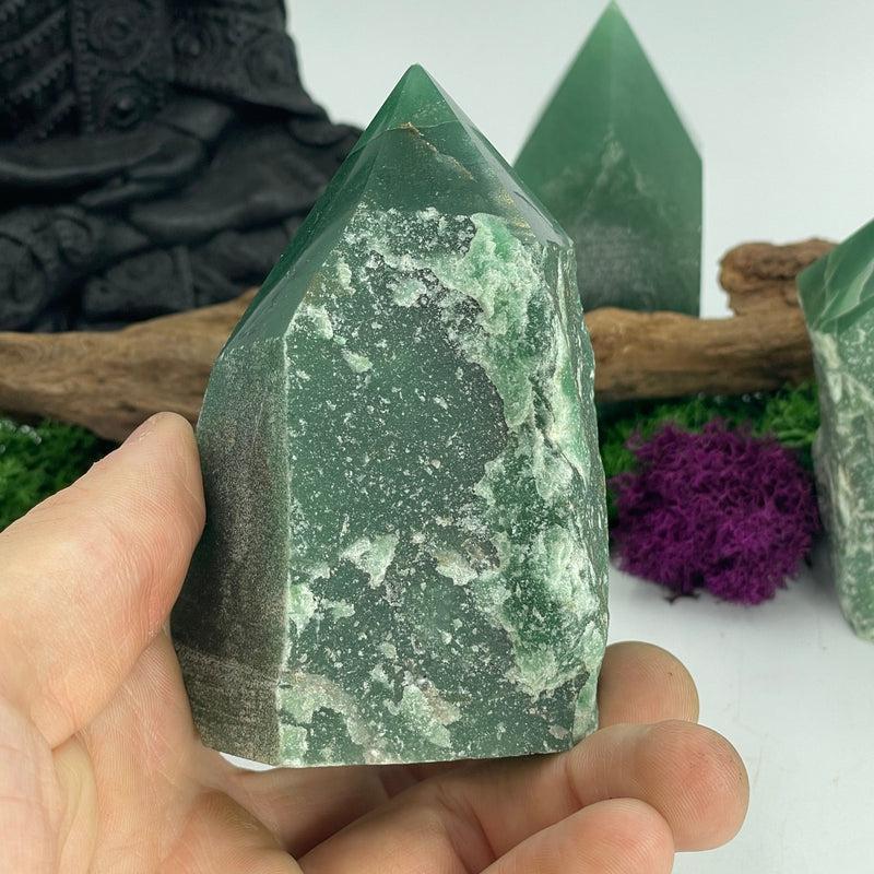 Half Polished Green Aventurine Points || Abundance || Brazil-Nature's Treasures