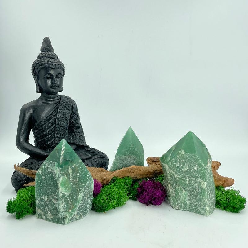 Half Polished Green Aventurine Points || Abundance || Brazil-Nature's Treasures