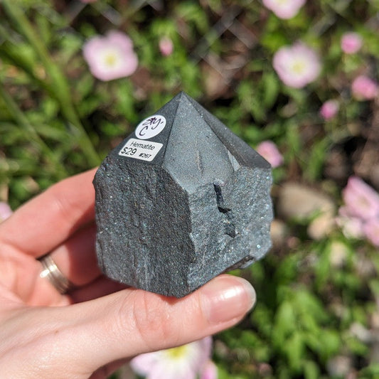 Half Polished Hematite Cut Base Points-Nature's Treasures