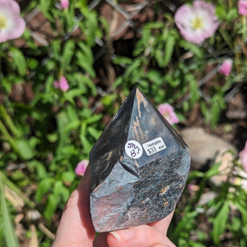 Half Polished Hematite Cut Base Points-Nature's Treasures