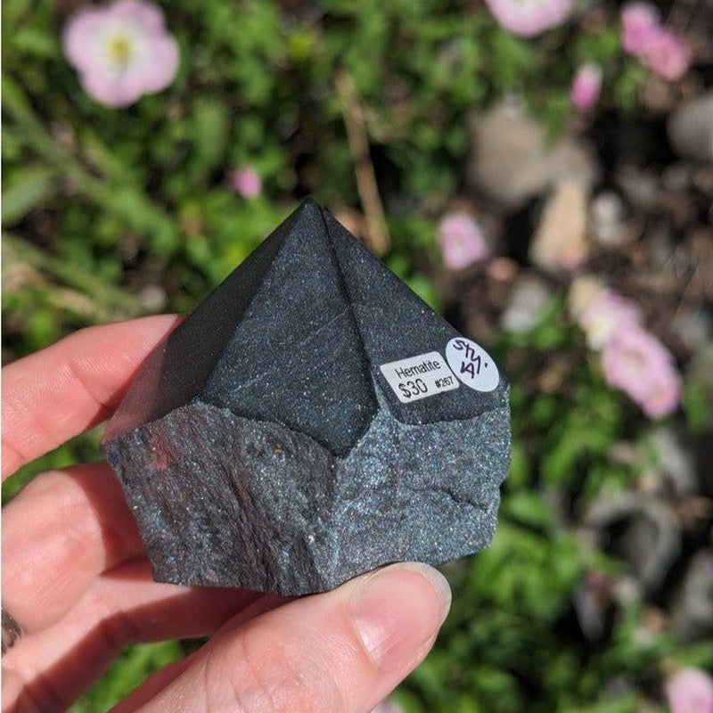 Half Polished Hematite Cut Base Points-Nature's Treasures