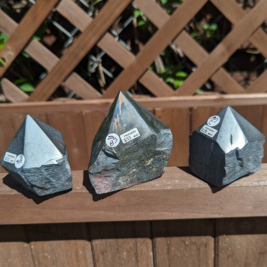 Half Polished Hematite Cut Base Points-Nature's Treasures