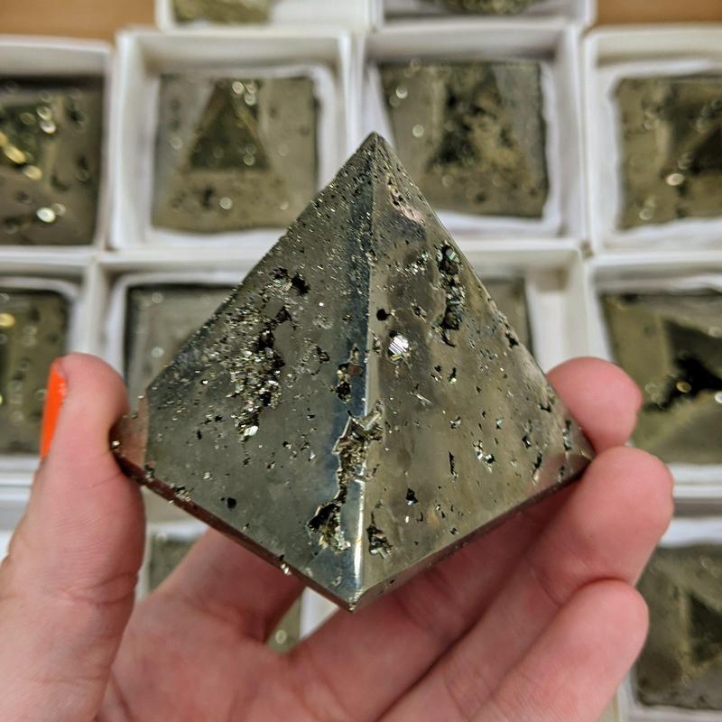 Half Polished Pyrite Pyramids || Trunk Show 2024-Nature's Treasures