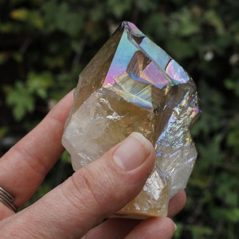 Half Polished Rainbow Aura Coated Amethyst Points || Brazil-Nature's Treasures