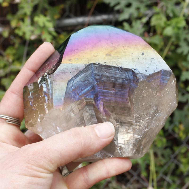 Half Polished Rainbow Aura Coated Amethyst Points || Brazil-Nature's Treasures