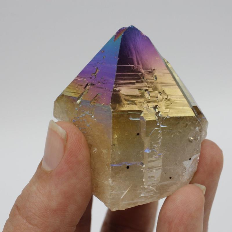 Half Polished Rainbow Aura Coated Amethyst Points || Brazil-Nature's Treasures