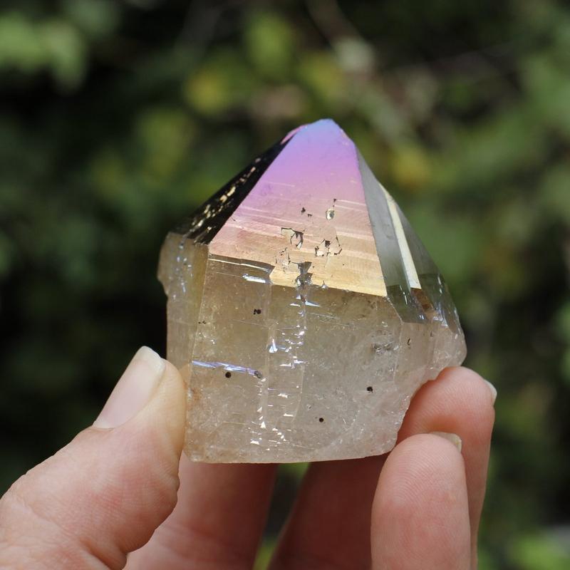 Half Polished Rainbow Aura Coated Amethyst Points || Brazil-Nature's Treasures