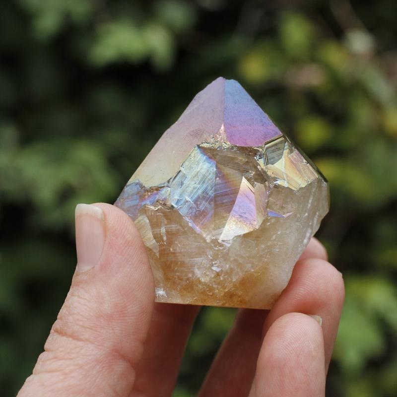 Half Polished Rainbow Aura Coated Amethyst Points || Brazil-Nature's Treasures