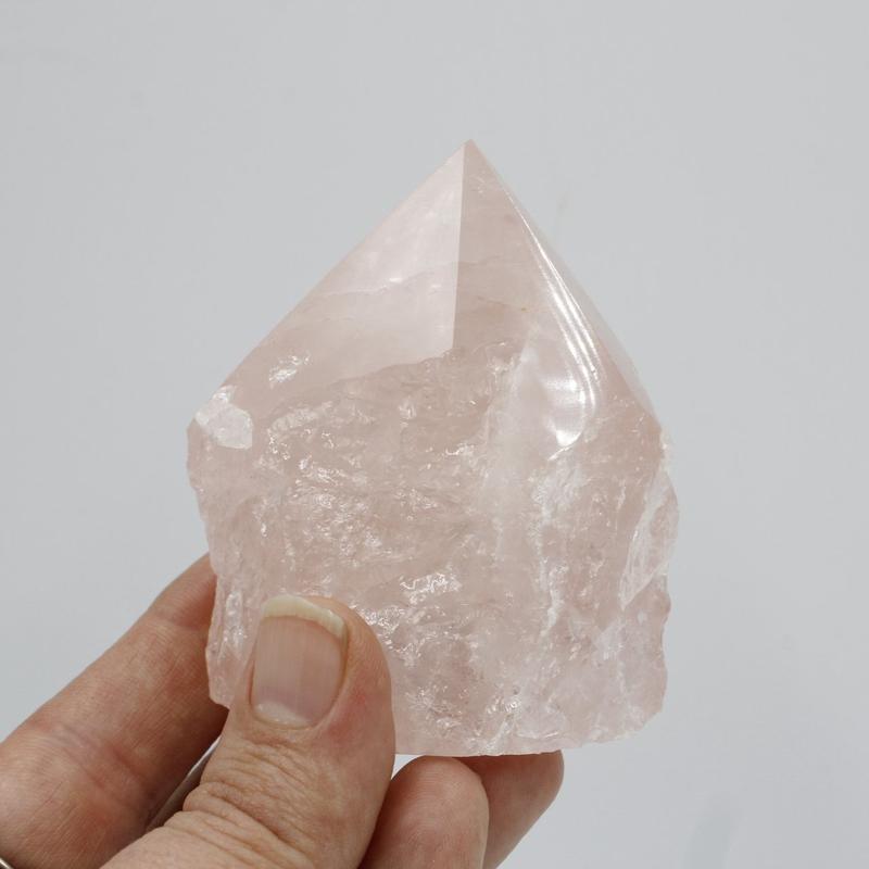 Half Polished Rose Quartz Points || Brazil-Nature's Treasures