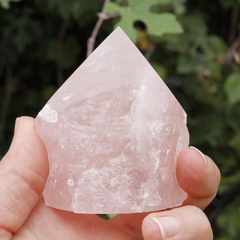 Half Polished Rose Quartz Points || Brazil-Nature's Treasures