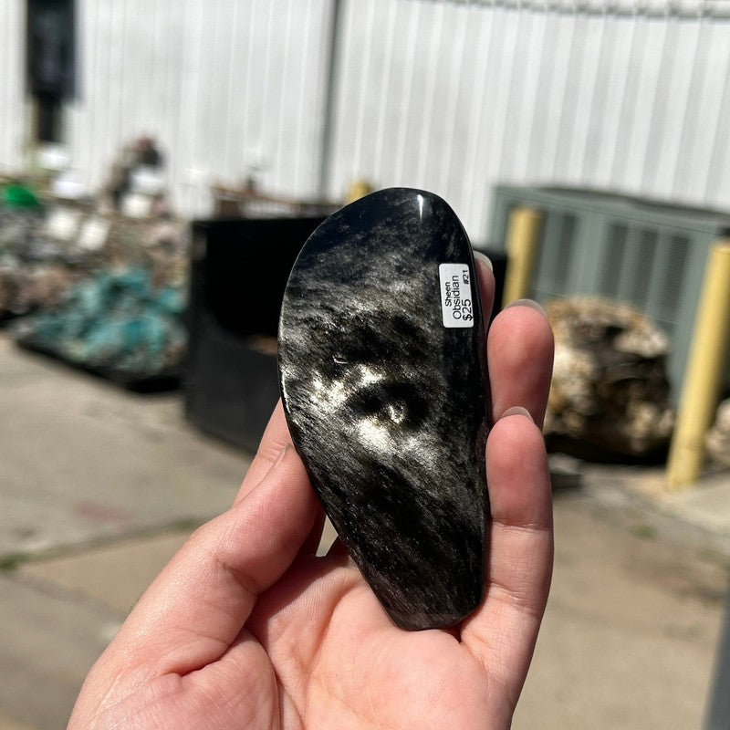 Half Polished Silver Sheen Obsidian-Nature's Treasures