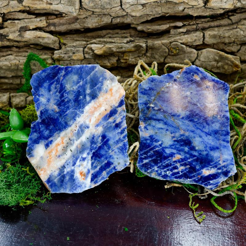 Half Polished Sodalite Slabs || Brazil-Nature's Treasures