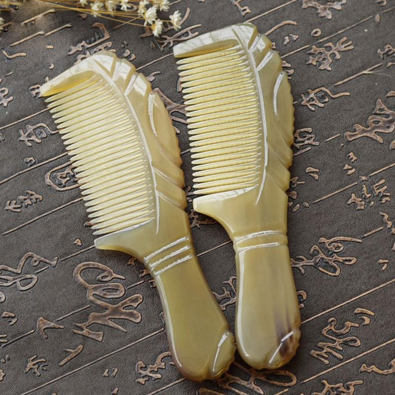 Hand Carved Water Buffalo Horn Hair Comb || Power, Strength-Nature's Treasures