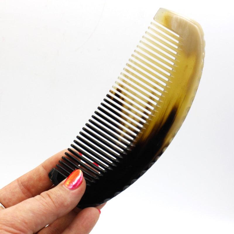 Hand Carved Water Buffalo Horn Tooth Comb || Strength, Power-Nature's Treasures