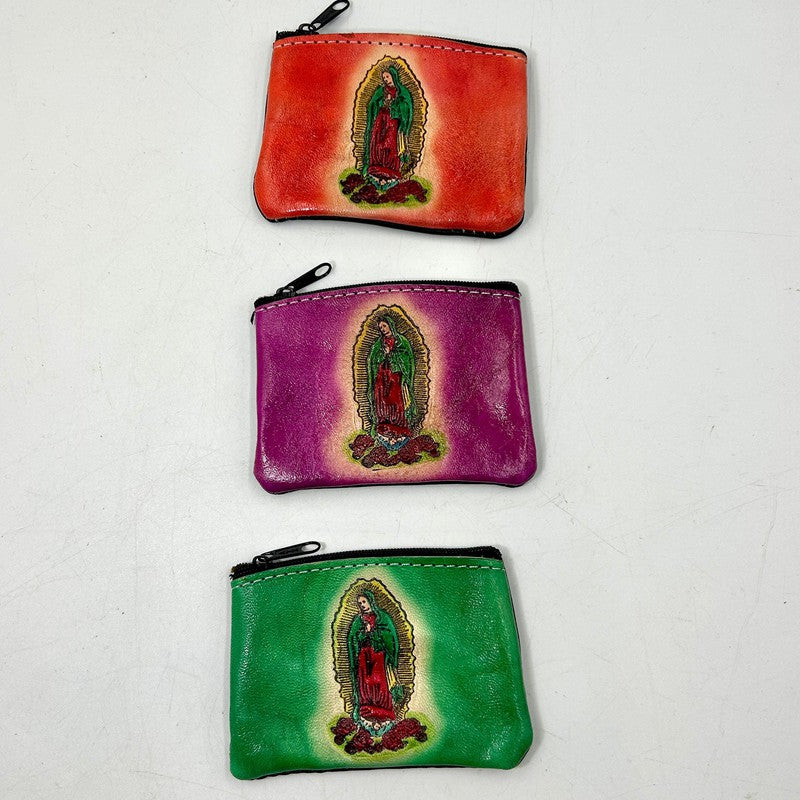 Hand Made Lady Of Guadalupe Virgin Mary Coin Pouches-Nature's Treasures