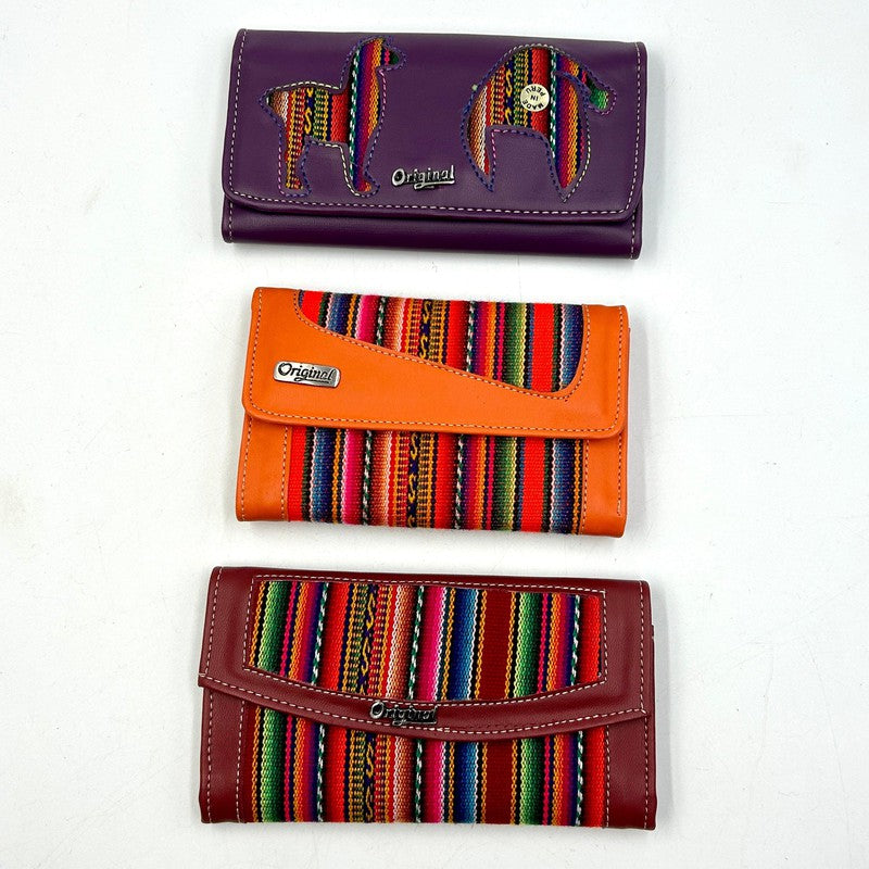 Hand Made Pattern Wool Full-Size Wallets || Peru-Nature's Treasures