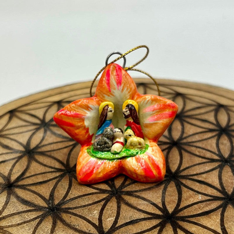 Hand Made Peruvian Nativity Star Ornament || Ceramic Clay-Nature's Treasures