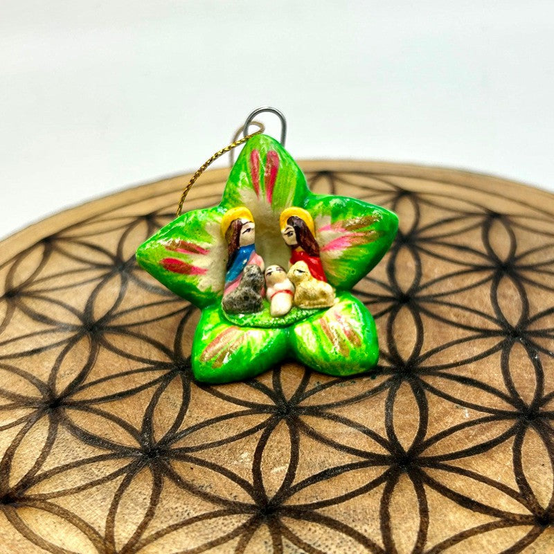 Hand Made Peruvian Nativity Star Ornament || Ceramic Clay-Nature's Treasures